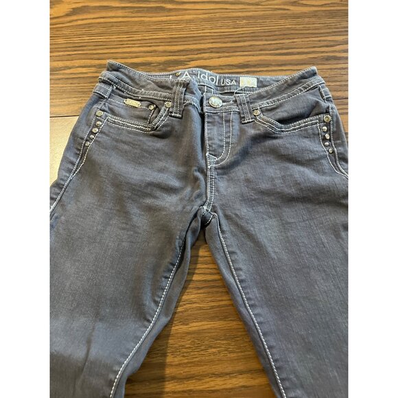 L. A. Idol USA grey bling jeans size 9 W31/L34 - Picture 2 of 10